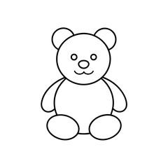 Simple outline of a teddy bear on transparent background