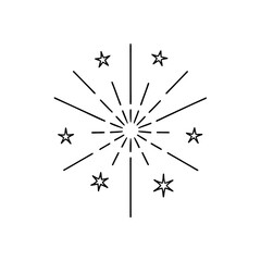 Starburst with stars outline on transparent background