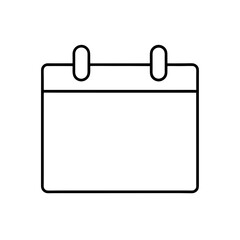 Simple calendar outline icon on transparent background