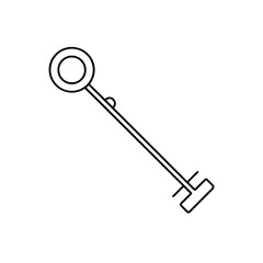 Illustration of an old key on transparent background