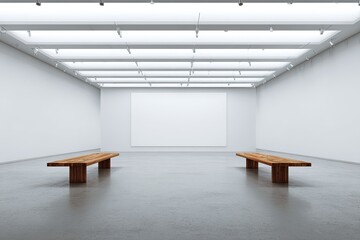 Empty art gallery interior