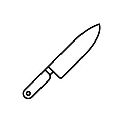 Outline drawing of a knife on transparent background