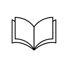 Open book illustration simple on transparent background