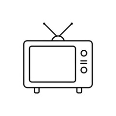 Outline drawing of a tv set on transparent background