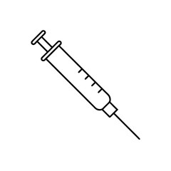 Simple outline of a syringe on transparent background