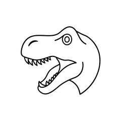 Obraz premium Dinosaur rex head outline art on transparent background