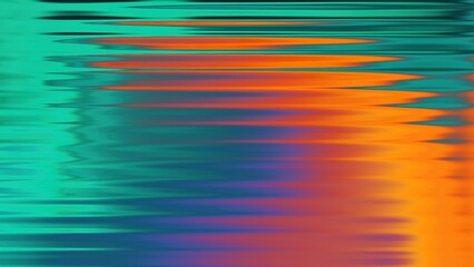 Abstract Horizontal Stripes Of Teal Orange Blue Purple Reflections background wave