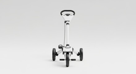 Stylish Silver Mobility Aid A Sleek Assistive Device on White