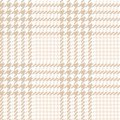Houndstooth seamless pastel brown vector pattern or background. Traditional Scottish tartan plaid fabric, textile