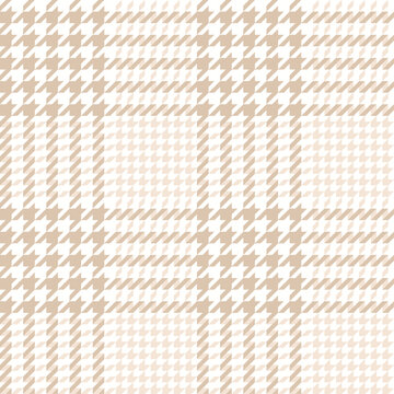 Houndstooth seamless pastel brown vector pattern or background. Traditional Scottish tartan plaid fabric, textile