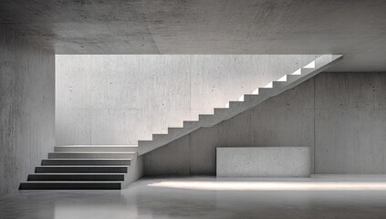 Modern concrete interior staircase
