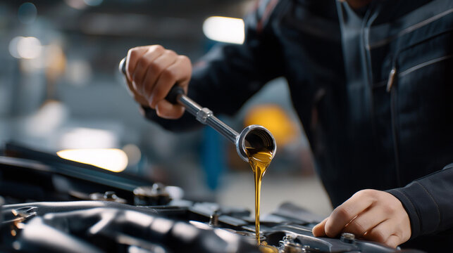 A mechanic repairs a motorcycle engine in a garage with pistons aligned oil dripping a torque wrench clicking and a manual open on a bench presented in a gritty photo with