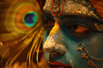 close up horizontal image of Lord Shiva face