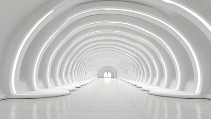Obraz premium A futuristic white tunnel