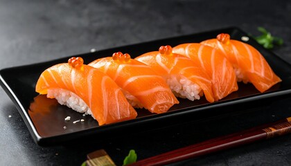 Fresh salmon sushi platter