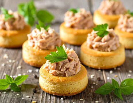 Kleine K&uuml;chlein mit Thunfisch und K&auml;se