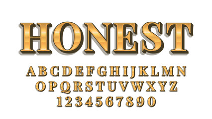 golden 3d isolated uppercase letters for display