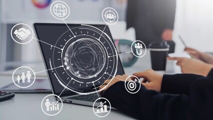 Concept of target group strategy optimizes digital marketing. This approach focuses on specific...