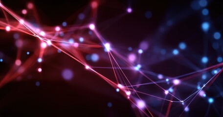 Abstract network of glowing lines and points (1)