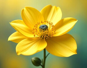 Żółty kwiat, jaskier. 