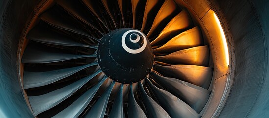 Close-up of an airplane jet engine (2)