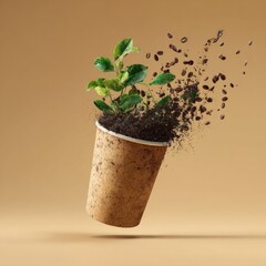 Coffee cup erupts with new life