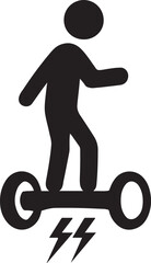 Hoverboard silhouette vector, modern self-balancing scooter, minimal futuristic transport illustration