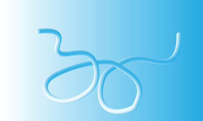 Abstract blue 3d tube flowing and looping on a light blue gradient background vector