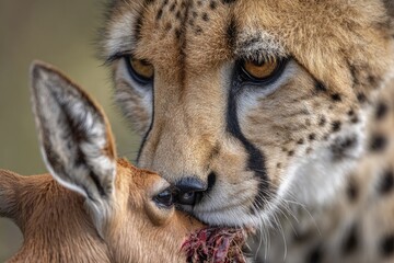 Close-up cheetah and gazelle