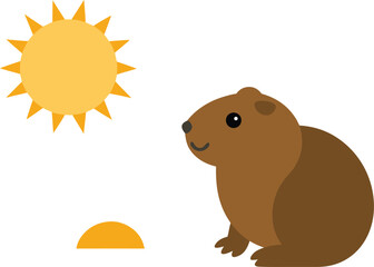 Groundhog day sun and shadow illustration vector graphic for eps file vector