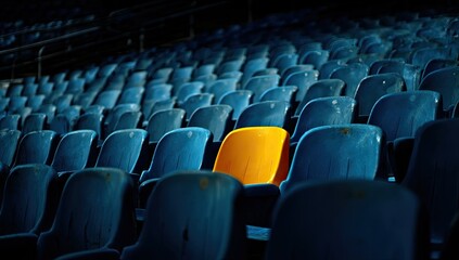 Empty stadium seats, one stands out (1)