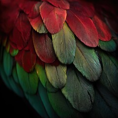 Close-up vibrant parrot feathers (1)