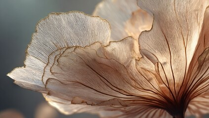 Delicate, light-beige flower petals in close-up