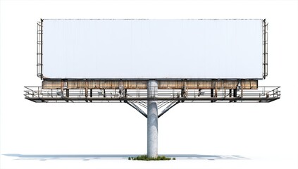 Obraz premium Blank billboard on a tall metal stand