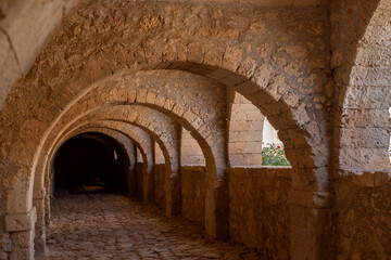 Fototapeta premium Historic Arkadi Monastery in Crete, Greece. A UNESCO-recognized heritage site and symbol of Cretan history, culture, and architecture. 