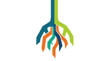 Colorful abstract roots or network connections symbolizing growth and interconnectedness.