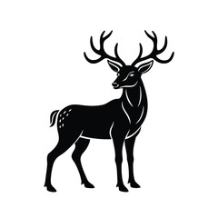 Black Silhouette Standing Deer Icon