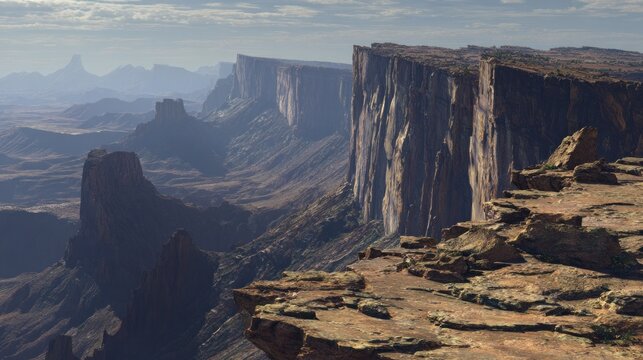 Desert cliffs, vast canyons, rocky heights