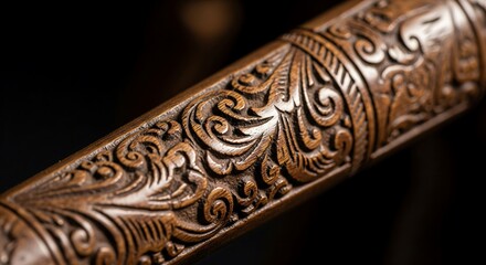 A wayang handle's intricate carvings, shown in an abstract way