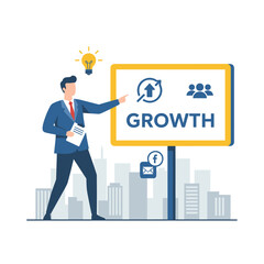 Obraz premium Concept for a billboard marketing illustration: a flat illustration set against a white background