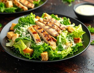 H&auml;hnchen-Caesar-Salat