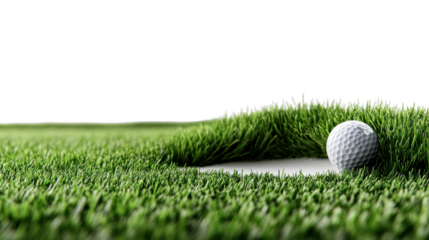 Golf Ball on Grass with Transparent Background