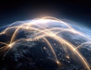 Global network of light trails around Earth
