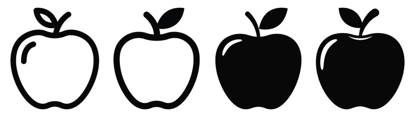 apple Icon Set, Vector illustration