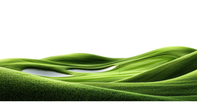 Golf Course Landscape on Transparent Background