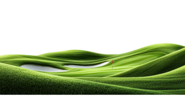 Golf Course Landscape on Transparent Background
