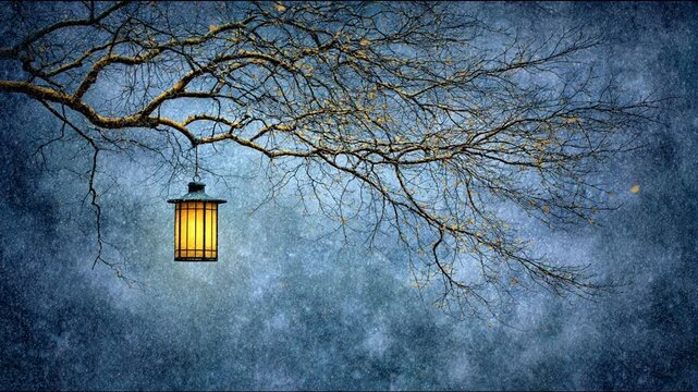 Nighttime outdoor lantern