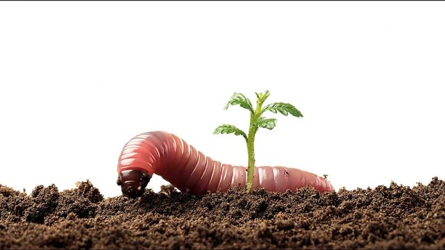 Earthworm and sprout