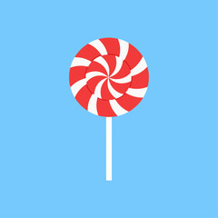Classic round lollipop with swirling red and white pattern