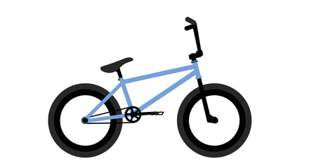 Obraz premium A modern and minimalist illustration of a blue BMX bike isolated on a white background